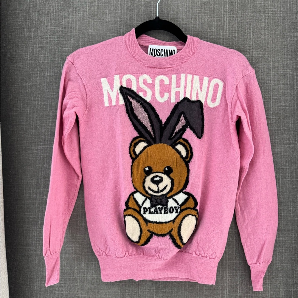Moschino Pink Sweater with Bear Design